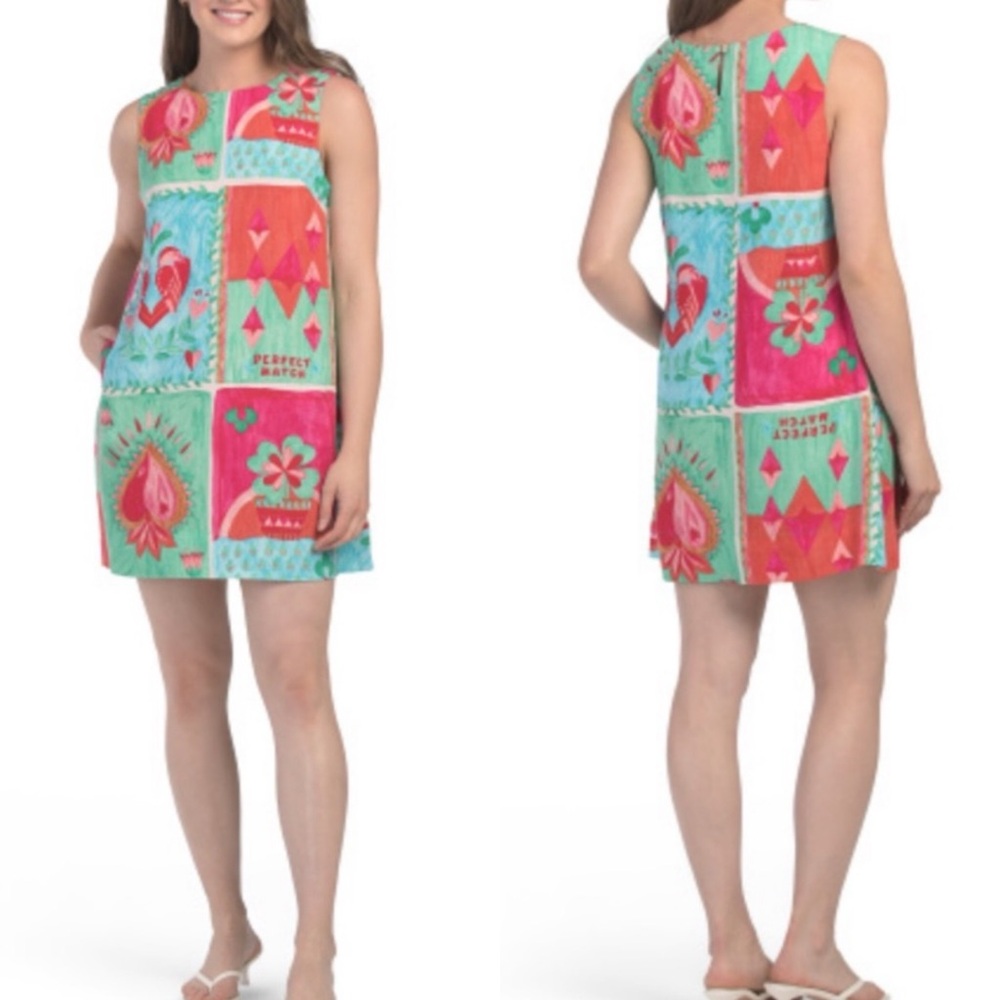 Anthropologie Paper Heart Tarot Love Heart Tile Mini Dress